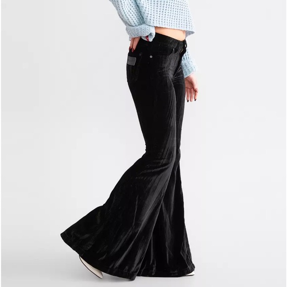 Wrangler Black Velvet Flare Pants - Picture 2 of 9
